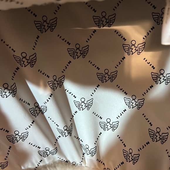 IiJin 100% wool SZ2 pullover lined knit cuff black ring 5” slit sides warm NWOT - Picture 4 of 14